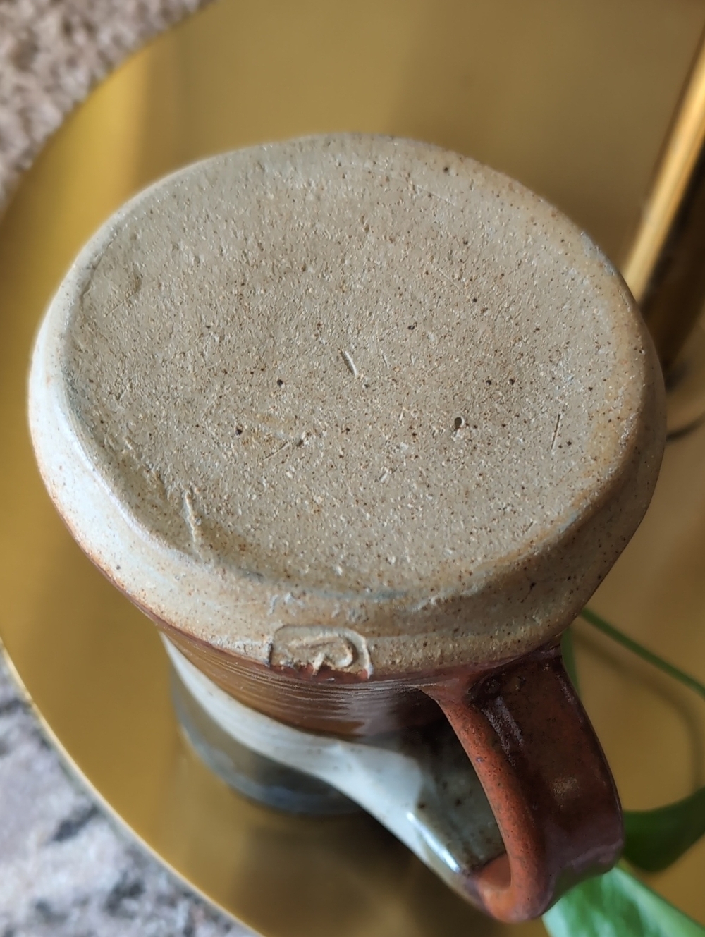 Ceramic Glazed Mug in Brown, Cream & Blue - Picture 7 of 12
